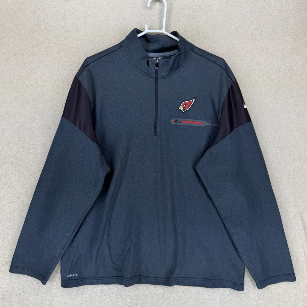 Nike Arizona Cardinals Dri Fit Quarter Zip Pullover Sweatshirt Men XXL NFL